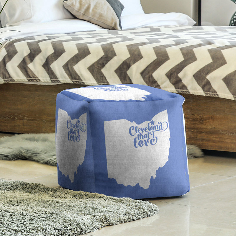 Repose-pieds cube cleveland ohio, Bleu