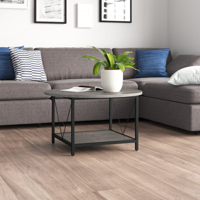 Bertran 31" 4 Legs Round Coffee Table with Storage for Living Room