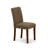 5 Piece Dining Table Set for 4 Includes a Round Kitchen Table with Pedestal and 4 Coffee Linen Fabric Parson Dining Room Chairs, Mahogany-506038091-506038097-506038098