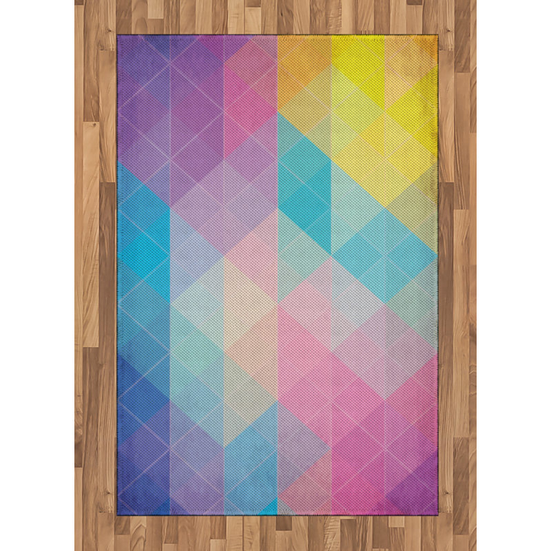 Indie High Density Long Fiber Poly Threads Decorative Area Rug Carpet, Rectangle 4' x 5'8"