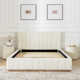 Galligan Queen Size Platform Bed Frame Boucle Upholstered Headboard and Wooden Slats Support,No Box Spring Needed