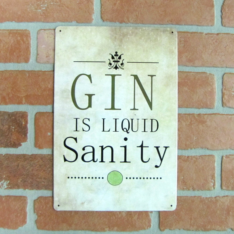 Décoration murale en métal de gin à la maison cave Grep
