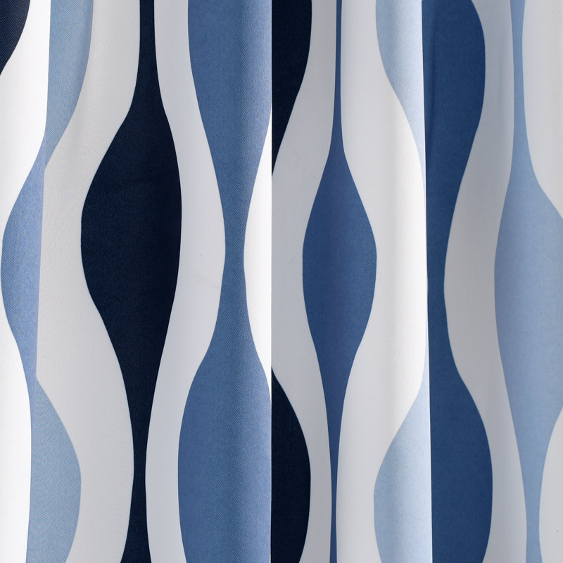 Paire de rideaux obscurcissant et isolant à motif géométrique, L 52 po x L 84 po, Bleu