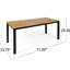 Table de salle à manger en bois et en fer de 34 po de profondeur x 69,51 po de largeur, H 30 po avec pieds