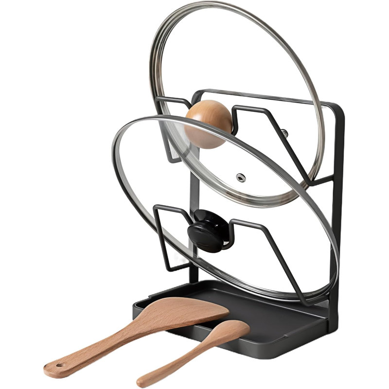 Support pour couvercle de casserole pendant la cuisson, support de couvercle pour casserole de cuisine, organisateur de couvercle de casserole de cuisine multifonctionnel pour comptoir