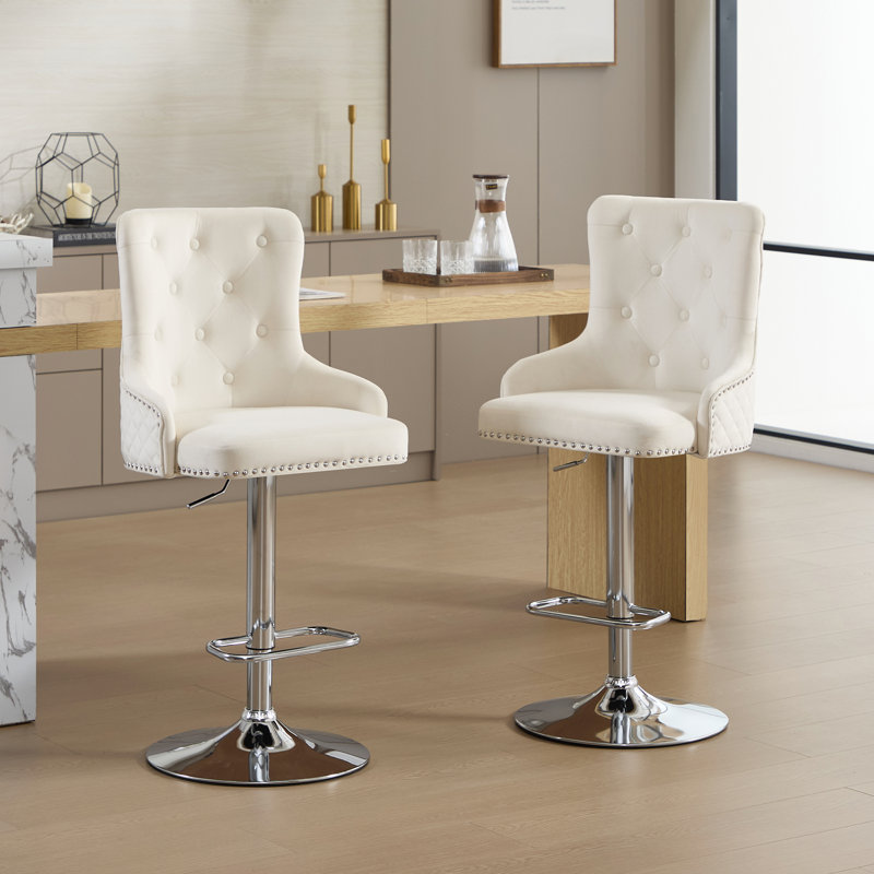 Tabouret de bar réglable en hauteur Markfrancis, Beige