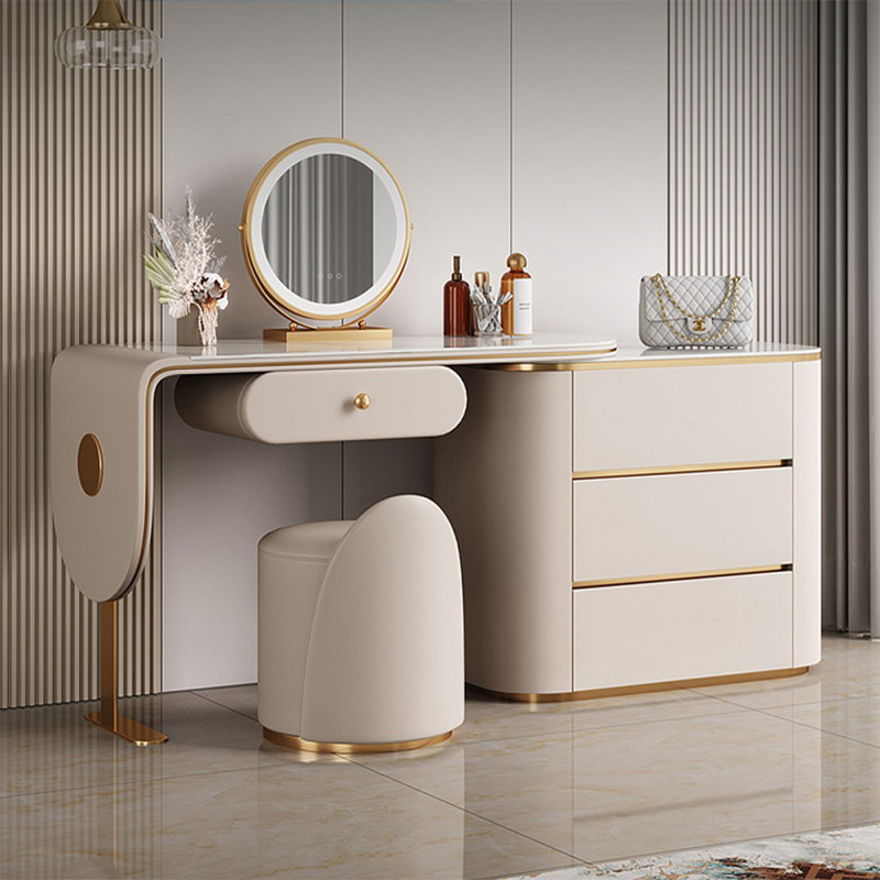Makeup Vanity with Light mirror,4 drawers,1 chair