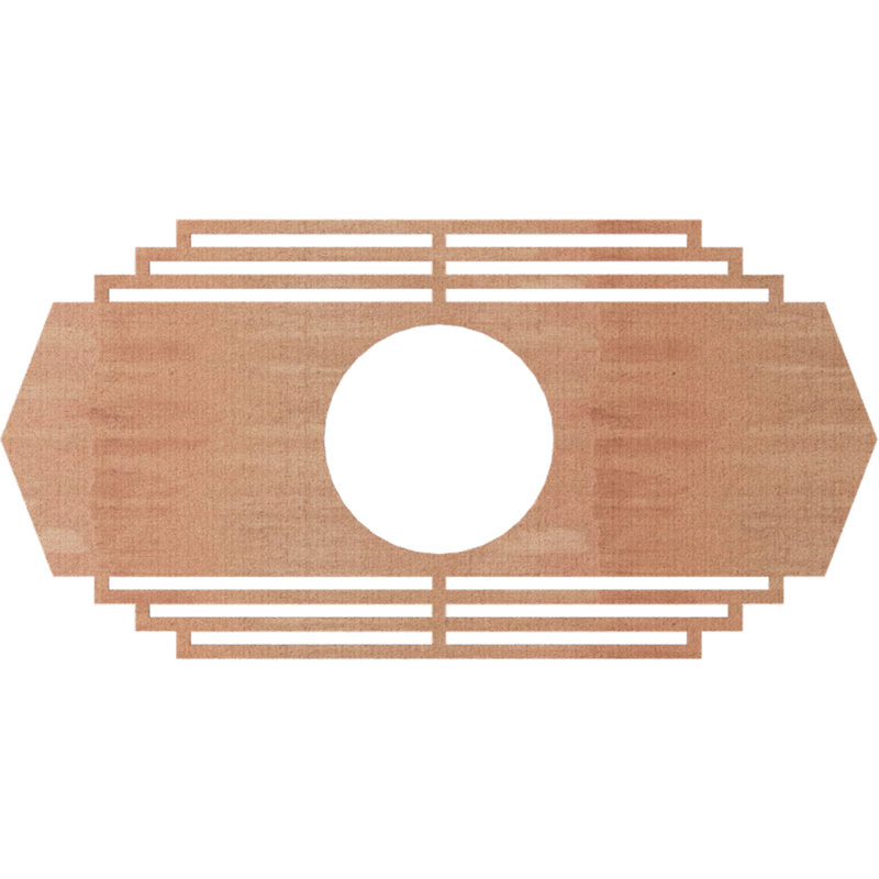 Médaillon de plafond en bois Chrysler, H 19 po x l 38 po x P 0,25 po, Cerisier