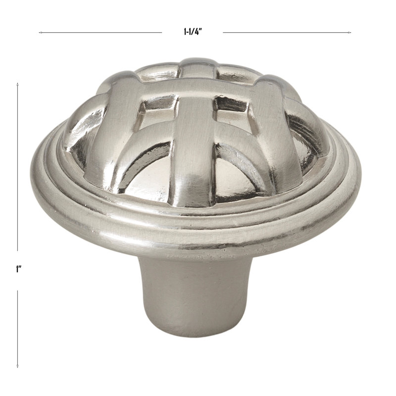 1 1/4" Diameter Mushroom Knob, Satin Nickel