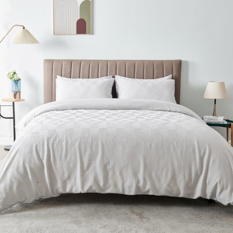  Bedding, Kingsize Duvet Cover + 2 Standard Pillowcases, Grey