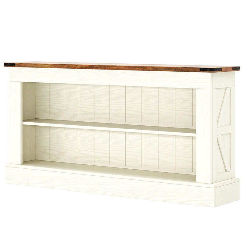Sofa Table,Spacious Console Table,Dual-Layer Entryway Organizer,TV Stand, White