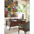 Studio Designs Solid Wood Writing Desk with Built-In Electrical Outlet