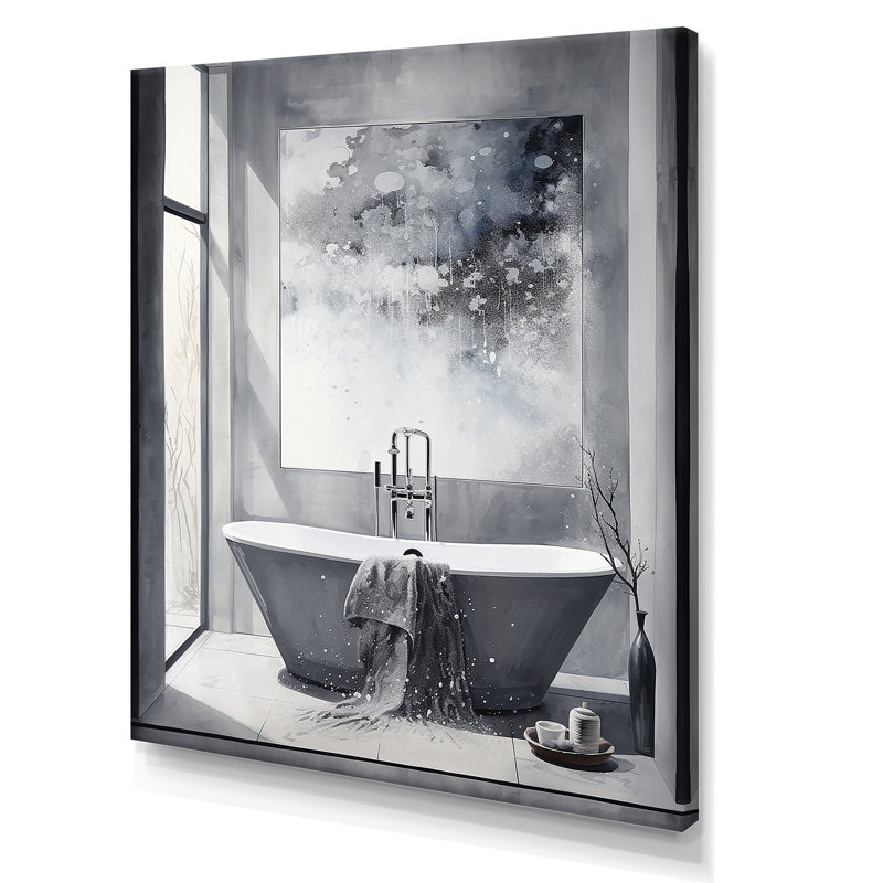«Bathroom Minimalist Elegance II» - Art mural de salle de bain, H 20 po x l 12 po x P 1 po