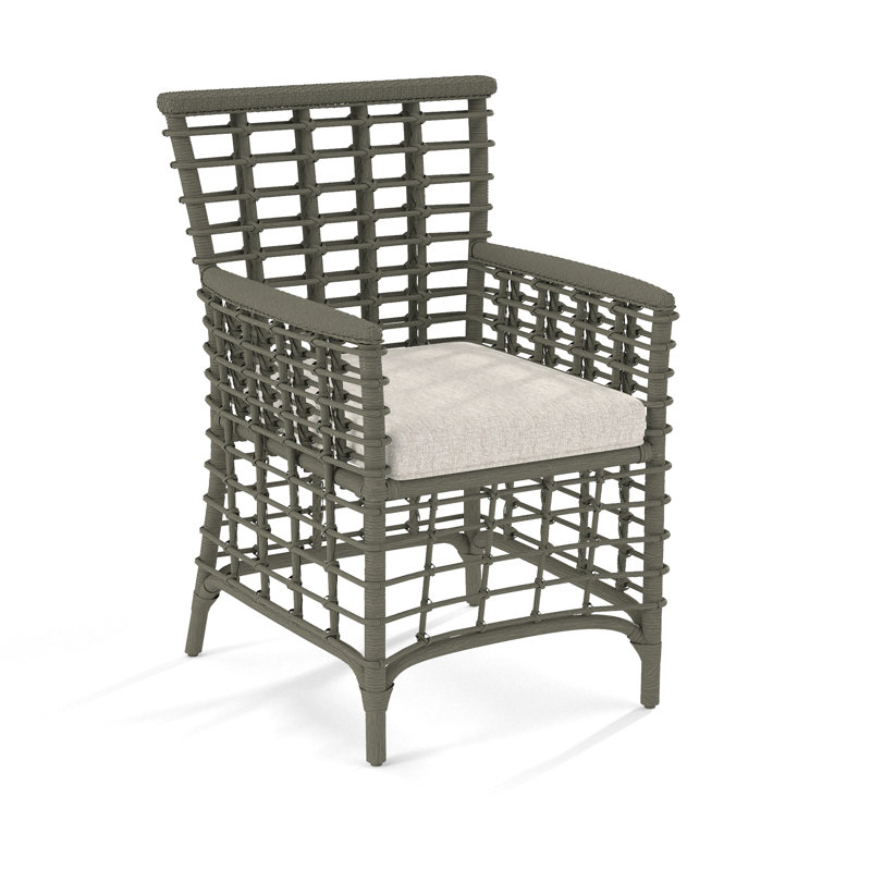 Bridgehampton Arm Chair, Greystone, Snow Crypton Performance