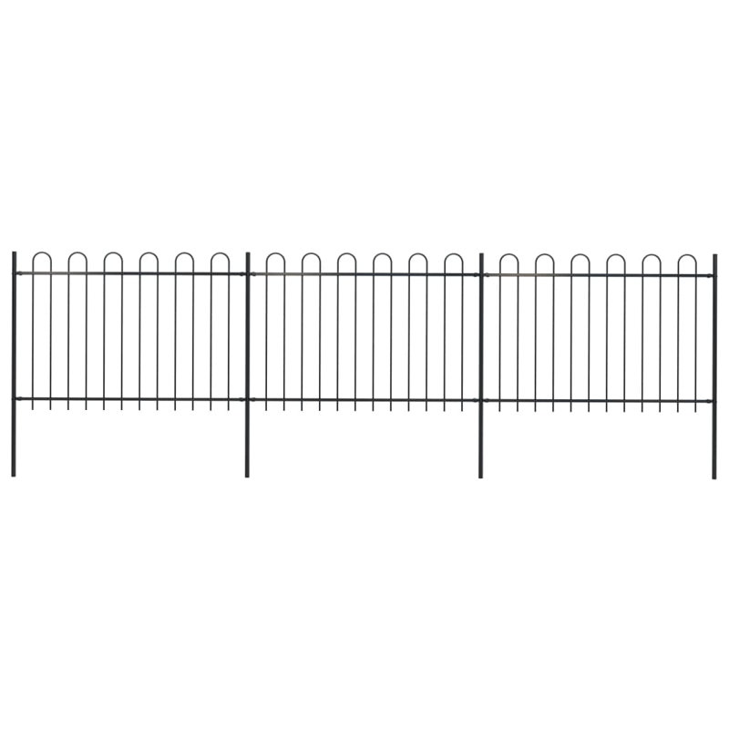 Celinda Black Metal Fence Panels Included, 120cm H x 510cm W x 0.5cm D