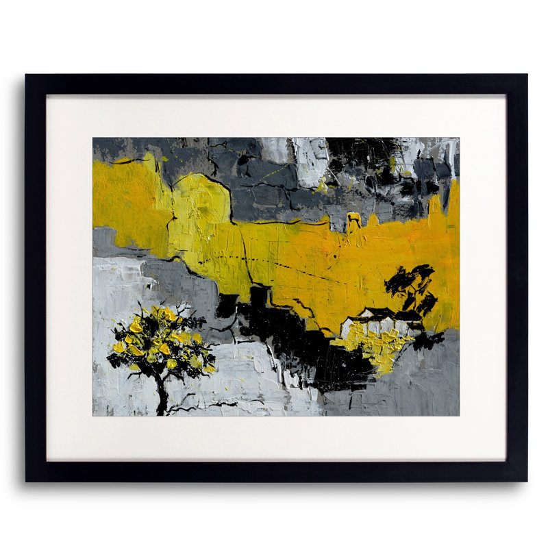 Abstrait 88516001 par Pol Ledent - Peinture, Papier avec cadre noir, 30" H x 24" W