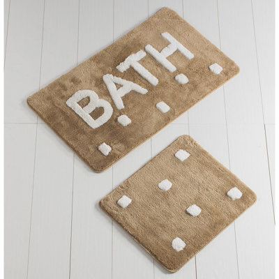 Ensemble de tapis de bain en acrylique (2 pièces) antibactérien et antidérapant, 19,7 po x 23,6 po et 23,6 po x 39,4 po | 100% acrylique, hauteur des poils: 0,7 à 1,2 po | Lavable à la machine, doux et durable pour le décor de votre salle de bain
