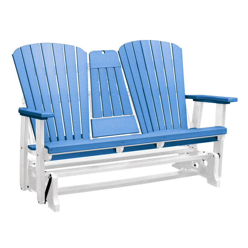 Fauteuil oscillant d'extérieur Bethy, Structure blanche / siège bleu pacifique