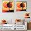 Arbre rouge minimaliste dans la campagne - arbre, impression d'art mural-196495374-196495375