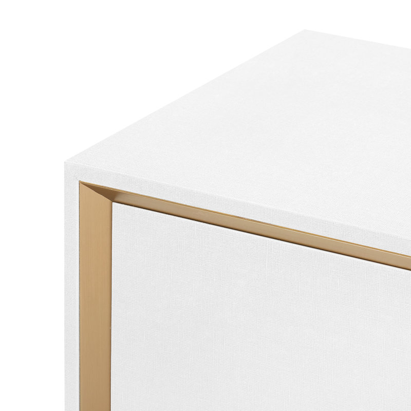 Ansel 72'' W Sideboard, Owen - Circle, Bronze Finished Brass, White