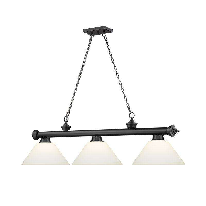 Annaleisa 3 - Light Pool Table Lights Pendant, Matte Opal