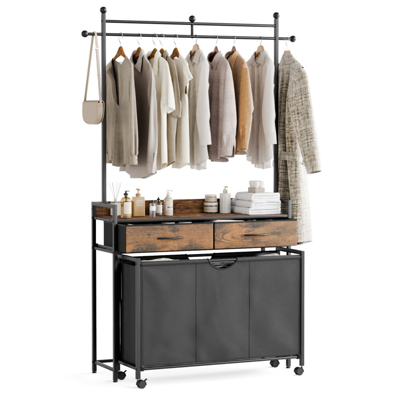 Plastic Laundry Cart with Wheels
