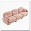 Canapé modulaire Cloud avec accoudoirs en tissu chenille, conception plissée matelassée, conception ergonomique, mousse haute densité, accoudoirs élégants, base en bois de haute qualité-76472073