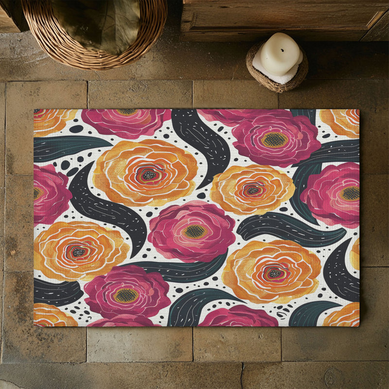 Tapis tressé Blossom Riot, Rectangulaire 3 pi x 5 pi