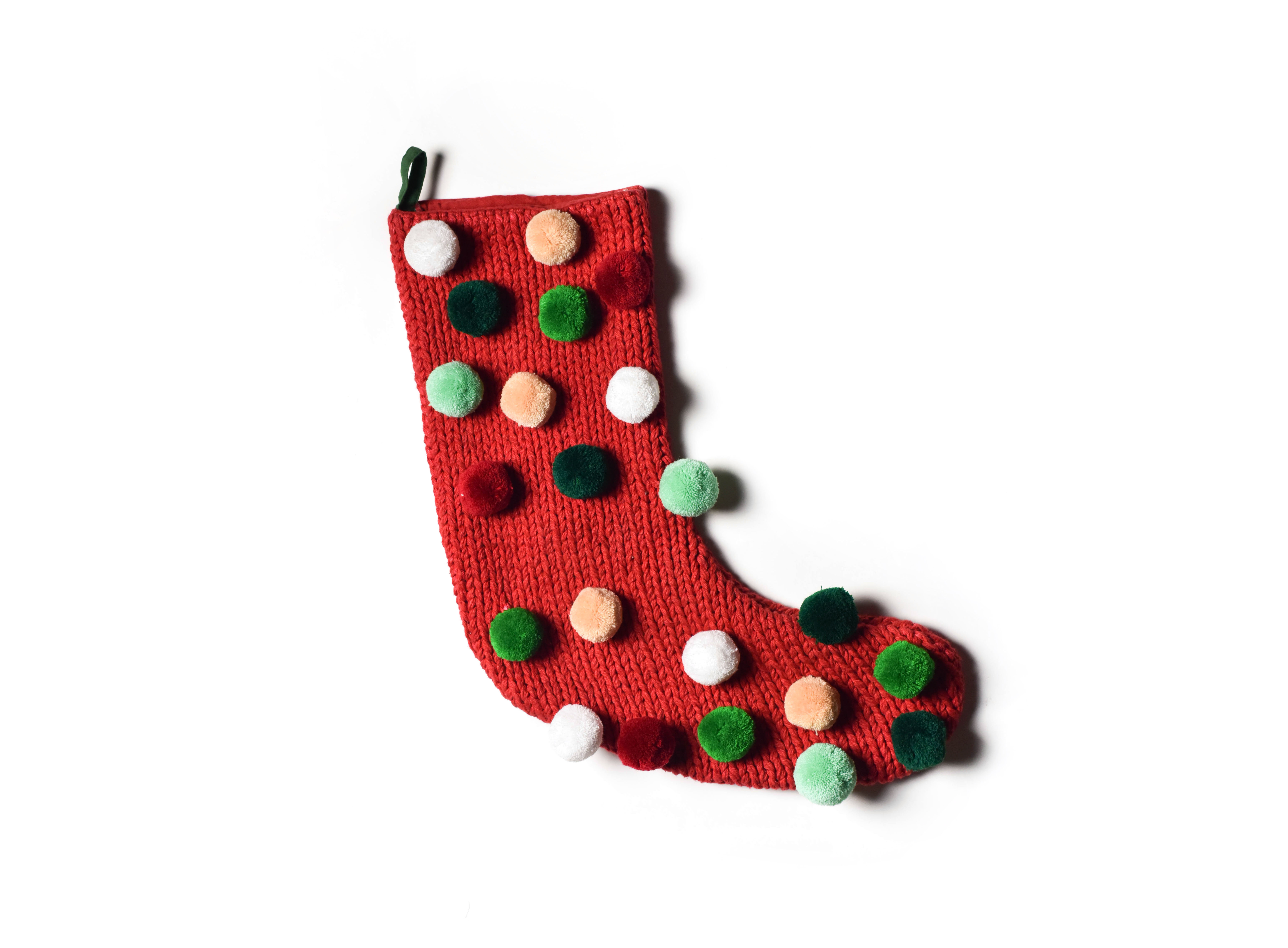 Coton Colors Knit Stocking with Pom Poms