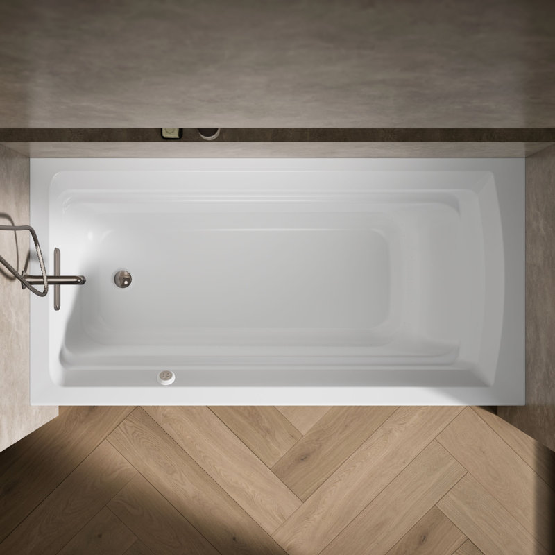 Chauffe-baignoire en acrylique en alcôve Archer® 72 po x 36 po inclus, Blanc, Gauche