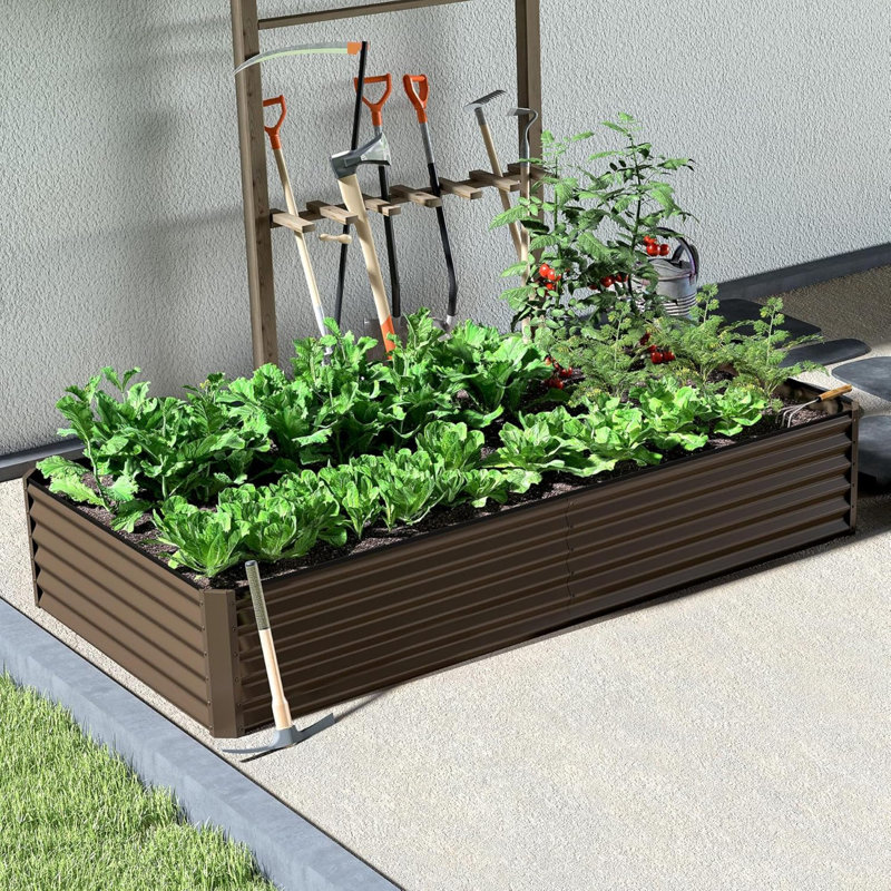 Jardinières en acier durable, lit de jardin galvanisé spacieux pour une utilisation extérieure