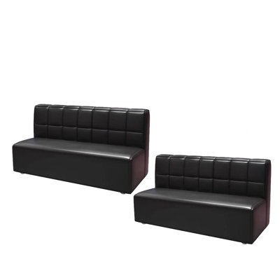 Ensemble de 2 bancs rembourrés en similicuir