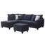 Canapé modulaire en tissu gris anthracite Harmony de 99 po avec méridienne, repose-pieds de rangement et 4 coussins décoratifs-1121797308