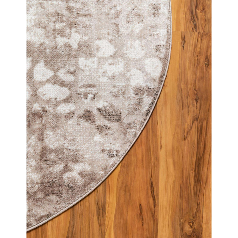 Tapis rond à motif de lattes ikat Ahron