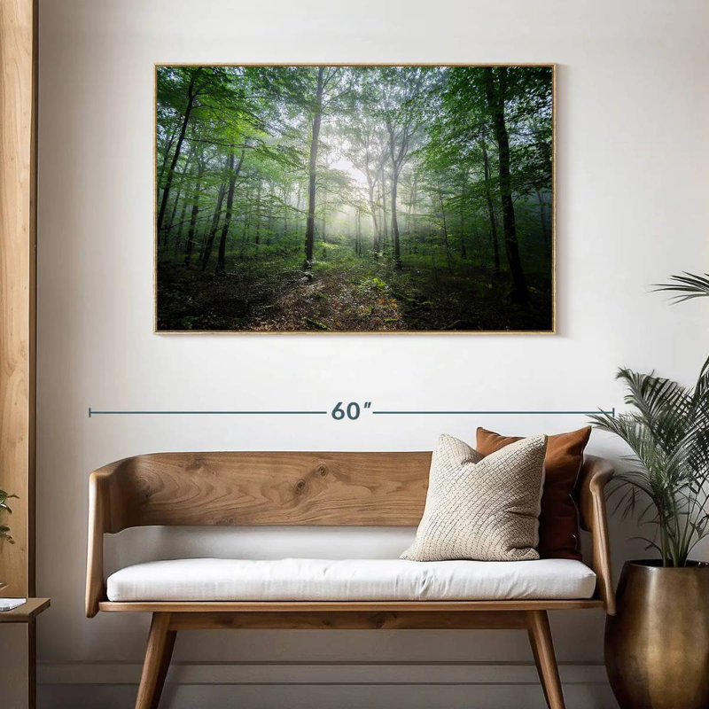 Lighting Forest II, Cadre flottant en bois naturel, 46 po x 31 po