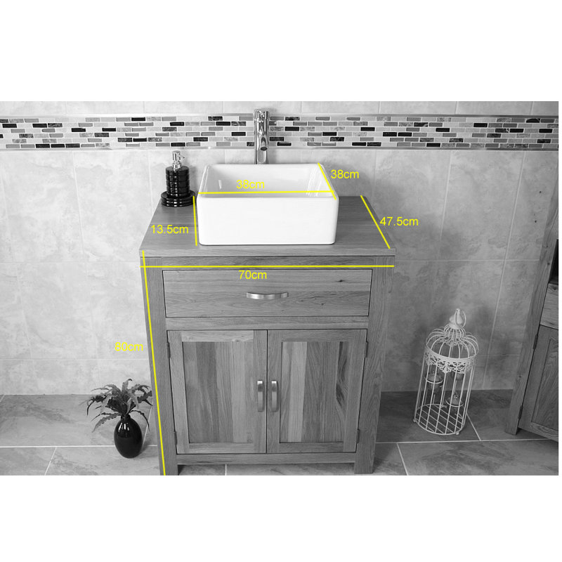 Desirae 700mm Single Bathroom Vanity with Vessel Ceramic Basin