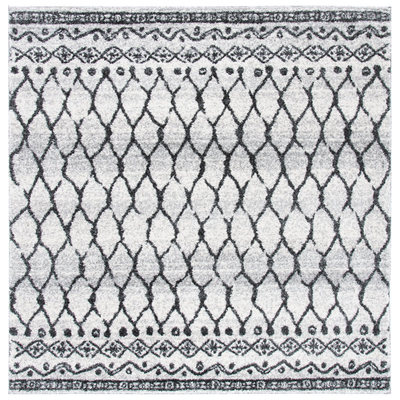 Tapis ivoire / noir Kailani, Carré 6 pi 7 po