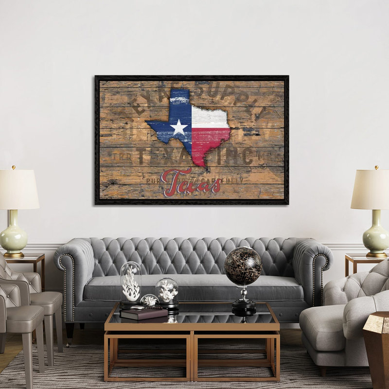 Rustic Morning In Texas State by Diego Tirigall - Print on Canvas, 101.6cm H x 152.4cm W x 3.81cm D, Black Framed