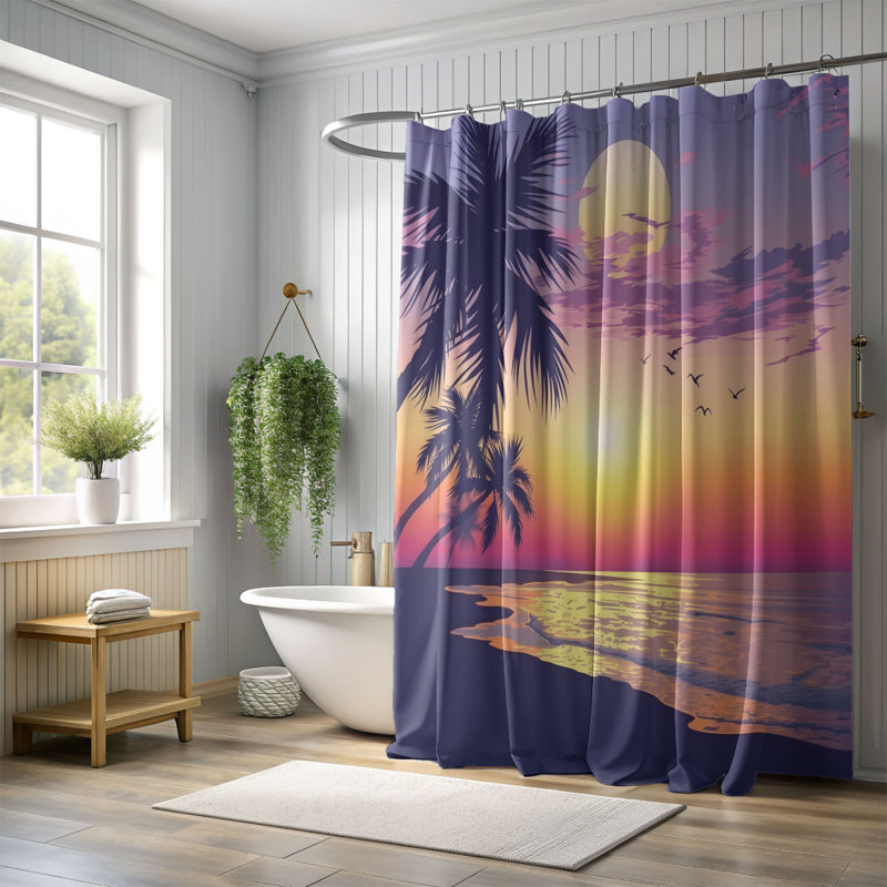 Rideau de douche Summer Shoreline - Premium, H 74 po x l 71 po