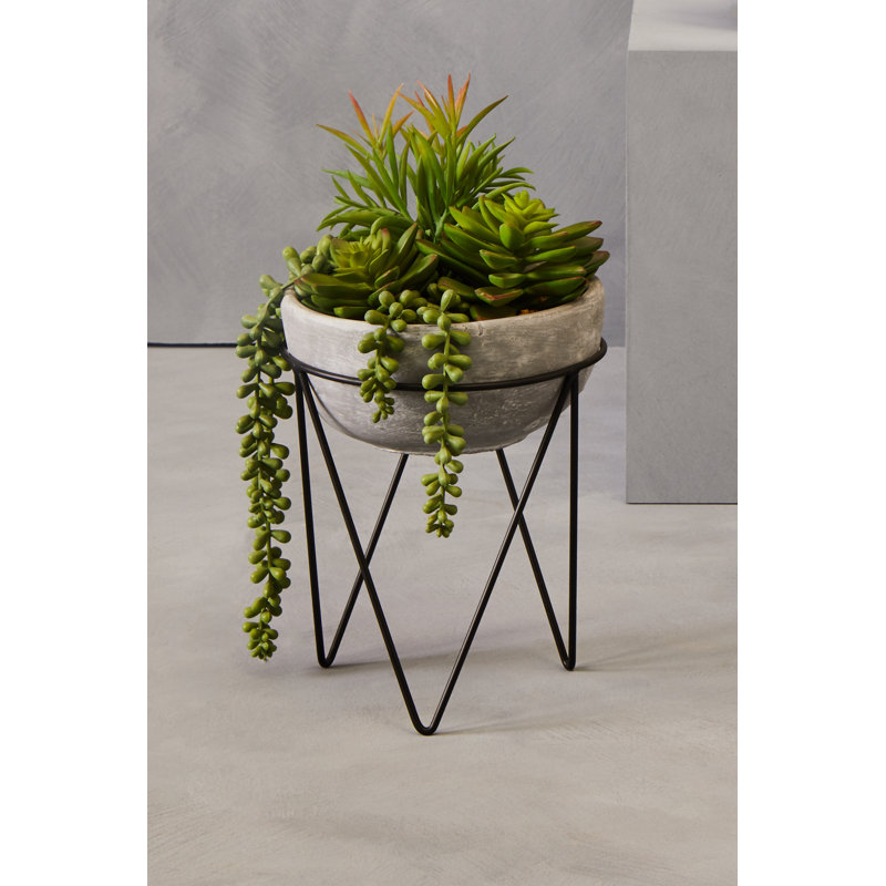 36cm Faux Succulent Plant in Stone Planter