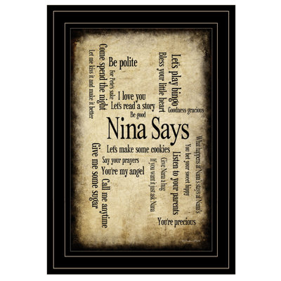 Nina Says Framed Wall Art for Living Room, Home Wall Decor by Susan Ball