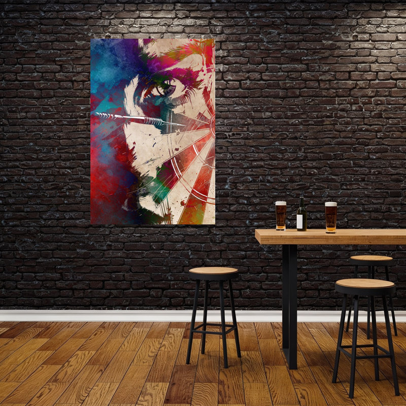 Œil sur cible abstraite, art mural coloré vibrant, H 60 po x l 40 po