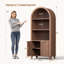 Arched 5-Tier Bookcase with Adjustable Shelves, Multi-Purpose Storage Bookshelves-1909758672