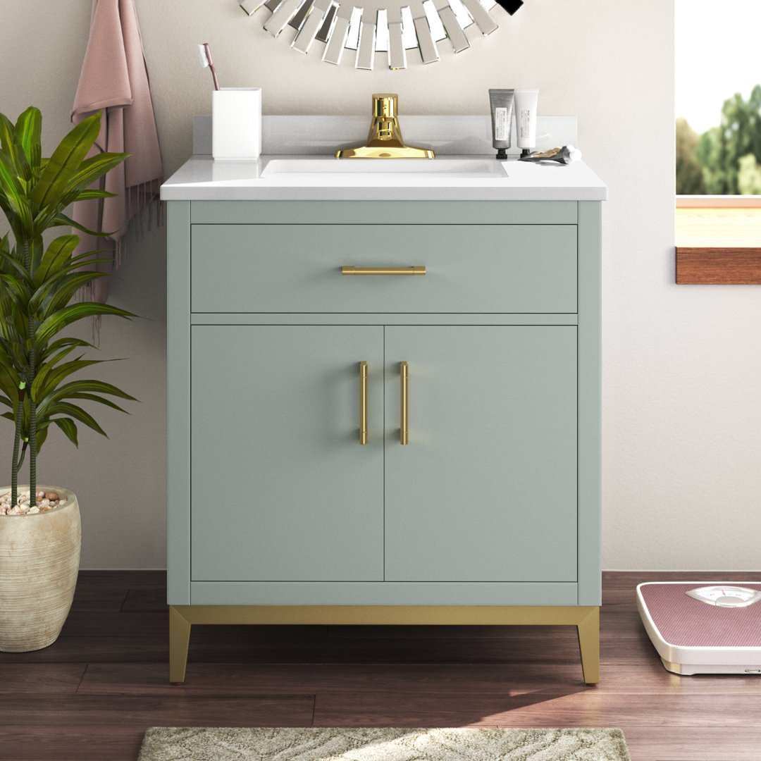 OVE Decors Diya 30-in Single Sink Bathroom Vanity with Engineered Marble Top Ove Decors Base 