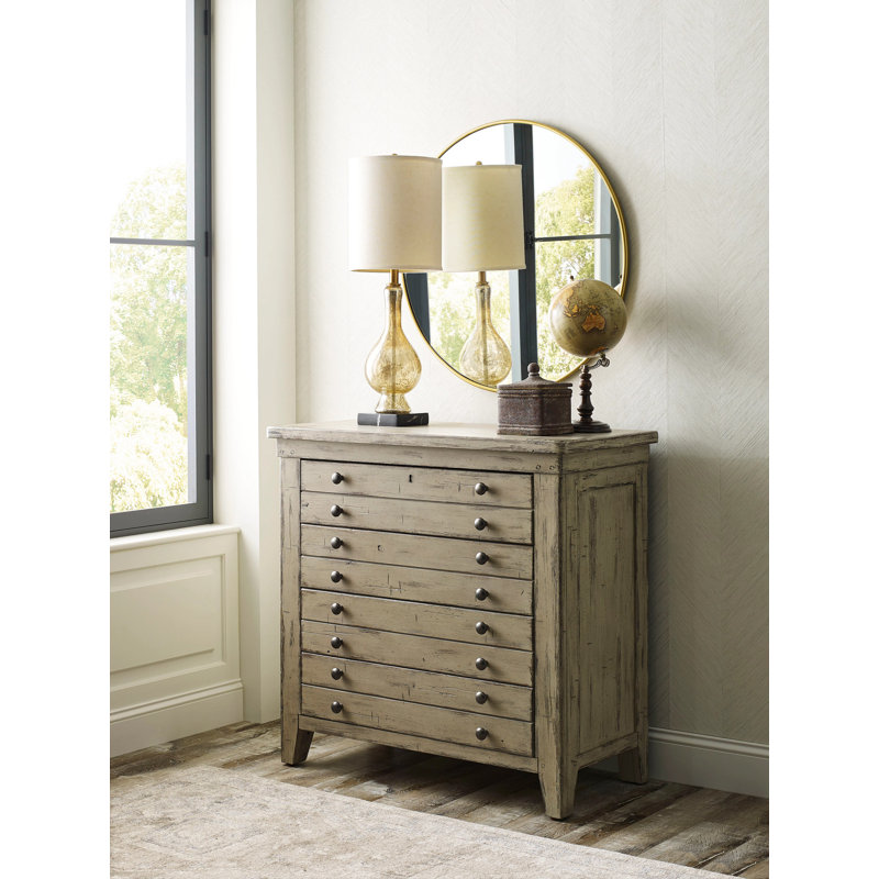Janaisa 38'' W Solid Wood Nightstand, Ivory