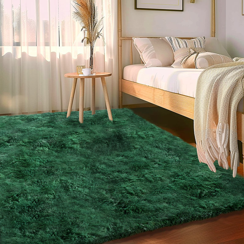 8 po x 10 pi de couleur unie Tapis à poils longs moelleux Tapis d'intérieur pour salon Chambre à coucher Chevet Chambre d'enfant