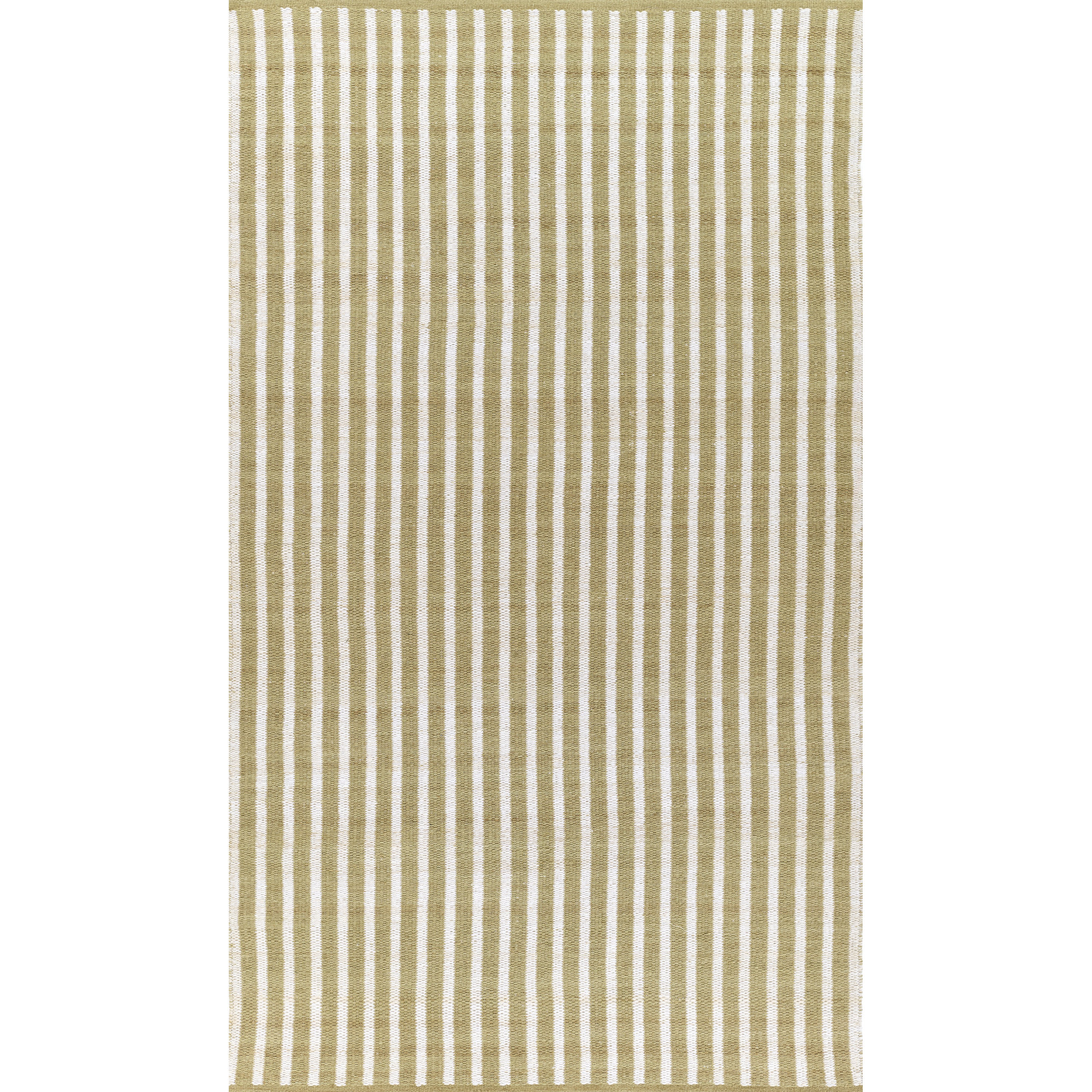 Acerra Hand Woven PET Striped Green Indoor Outdoor Rug, Rectangle 2' x 3'