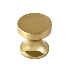 Hapny Home [R04-SB] Solid Brass Cabinet Knob - Ribbed Series - Satin Brass  Finish - 1 3/8 Dia.
