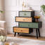 Cayden Farmhouse 4-Drawer Rustic Natural Wood Accent Chest,Handcrafted Cabinet-1220163314
