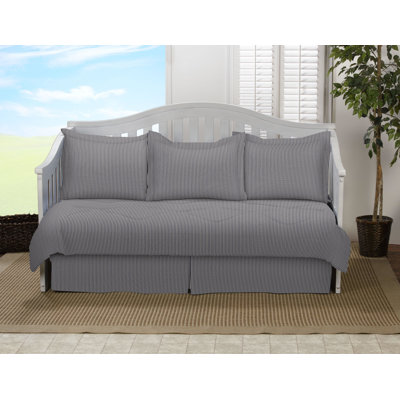  Black or Blue Ticking Stripe Comforter Set